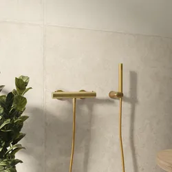 Set esterno doccia termostatico e doccino oro spazzolato – Ran