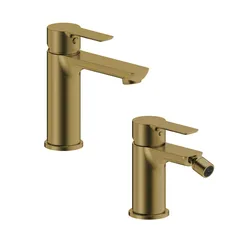 Set miscelatore lavabo e bidet oro spazzolato – Key