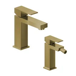 Set miscelatore lavabo e bidet oro spazzolato – Kyria