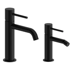Set miscelatore lavabo e bidet nero opaco – Oasis