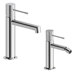 Set lavabo e bidet in ottone cromo - Crystal