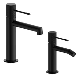 Set lavabo e bidet in ottone nero opaco - Crystal