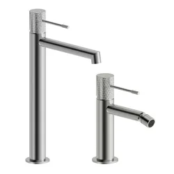Set lavabo alto e bidet in ottone  spazzolato - Crystal