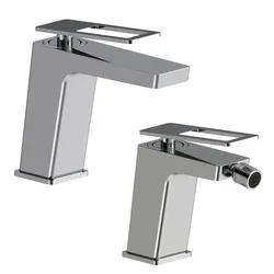 Set lavabo e bidet in ottone cromo - Thano