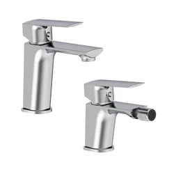 Set lavabo e bidet in ottone cromo - Nikos