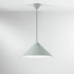 Lampada sospesa con diffusore a forma conica 49 cm in metallo verde e bianco