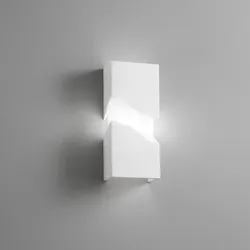 Applique biemissione 12x7 cm in gesso verniciabile bianco