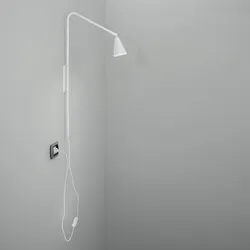 Applique da parete 38x9 cm in metallo bianco opaco con paralume orientabile