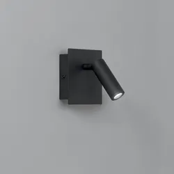 Applique LED da parete 11x11 cm in alluminio nero con punto luce orientabile