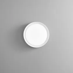 Plafoniera LED rotonda 40 cm in metallo e acrilico bianco con luci RGB