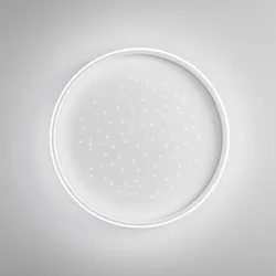 Plafoniera LED rotonda 60 cm in acrilico e metallo bianco effetto cielo stellato