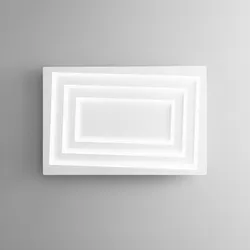 Plafoniera 60x40 cm in alluminio bianco con diffusore in acrilico