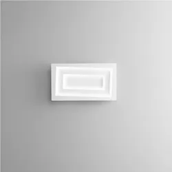 Lampada da parete rettangolare 20x5 cm in alluminio bianco con diffusore in acrilico