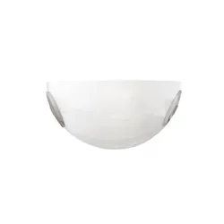 Applique da parete 30x15 cm in vetro bianco con decori satinati a strisce