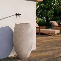 Lavabo freestanding da giardino 50x90 h cm in marmo crema - Artizan