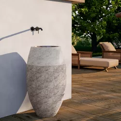 Lavabo freestanding da giardino 50x90 h cm in marmo grigio - Artizan