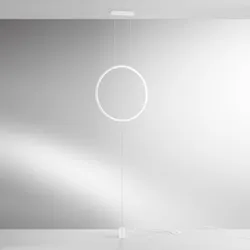 Piantana LED sospesa 400 h cm in metallo bianco