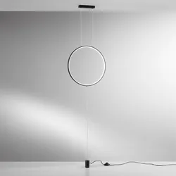 Piantana LED sospesa 400 h cm in metallo nero