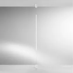 Piantana LED sospesa 400 h cm in metallo bianco con supporti per regolazione altezza