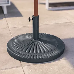 Base rotonda 60 cm per ombrellone con palo centrale in resina grigio da 30 kg