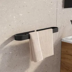Portasalviette alluminio verniciato bianco 63 cm fissaggio a muro