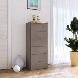 Cassettiera 53x135h cm con 6 cassetti soft close bronzo e mercure - Zyra