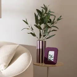 Cornice d'appoggio 10x15h cm in bouclé viola