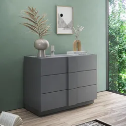 Cassettiera 110x83h cm con 3 cassetti soft close ardesia - Jessie