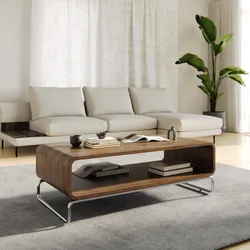 Tavolino 120x41h cm rovere e gambe cromo - Lysander