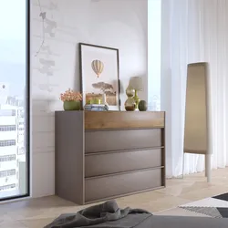 Cassettiera 111x84h con 4 cassetti soft close bronzo e mercure - Eldon