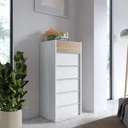 Cassettiera 51x115h cm con 6 cassetti soft close neve e cadiz - Eldon