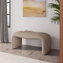 Panca 99x43h cm in velluto tortora chiaro - Gisella