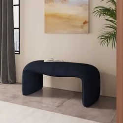 Panca 99x43h cm in velluto blu notte - Gisella