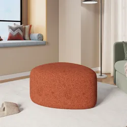 Pouf a goccia 60x33h cm in tessuto effetto maglia ruggine - Graziana