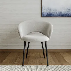 Sedia in tessuto effetto maglia grigio chiaro con schienale in similpelle grigio - Valzer