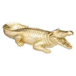 Figura decorativa a forma di coccodrillo oro