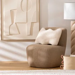 Poltrona in tessuto a trama sottile beige - Nathalie