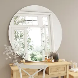 Specchio da interno rotondo 120 cm con cornice in alluminio bianco opaco - Talas