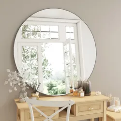 Specchio da interno rotondo 130 cm con cornice in alluminio nero spazzolato - Talas