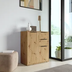 Scarpiera 72x88h cm rovere artisan con 2 ante e 2 cassetti - Delhi