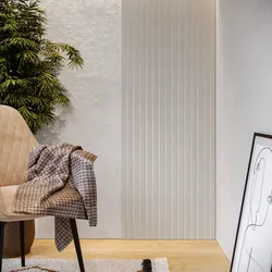 Pannello fonoassorbente boiserie 60x240h cm bianco con listelli cashmere - Bjorn