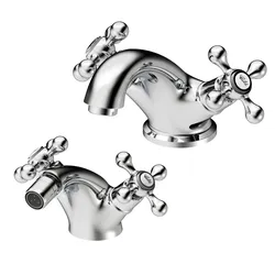 Set lavabo e bidet in ottone cromo - Niru
