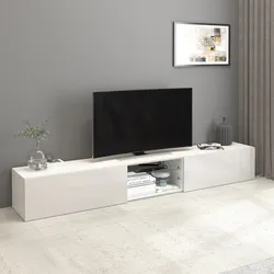 Mobile porta tv 240x35h cm bianco lucido con 2 ante e 2 ripiani- Carim