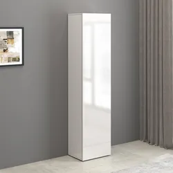 Colonna 45x190h cm bianco lucido con 1 anta e 3 ripiani- Carim