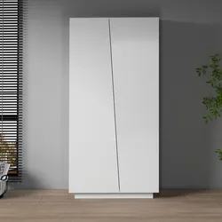 Armadio 80x166h cm bianco opaco con 2 ante 3 ripiani - Meg