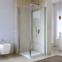 Box doccia 70x70 cm battente vetro trasparente e profilo cromo 195h - Glide