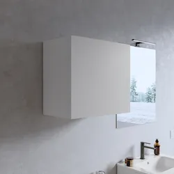 Pensile bagno 55x50 h cm con anta reversibile bianco opaco - Plain