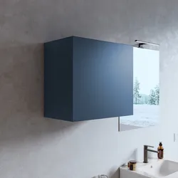 Pensile bagno 55x50 h cm con anta reversibile blu esotico - Plain