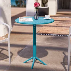 Tavolo da giardino rotondo 60 cm in polipropilene blu maldive - Sonny