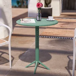 Tavolo da giardino rotondo 60 cm in polipropilene verde giada - Sonny